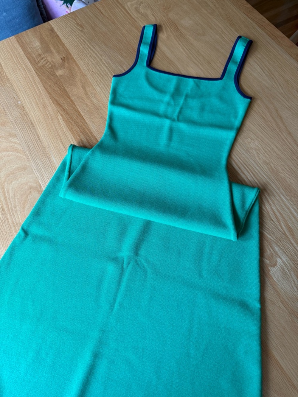 STAUD Green Square-Neck Knit Midi Dress - Picture 6 of 7